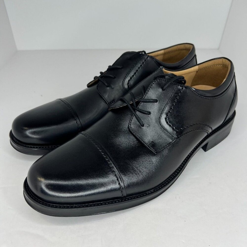 Chaps Mens 96-26844 Black Belmont Cap Toe Leather Oxford Size 13 M Dress Shoes